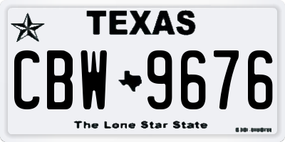 TX license plate CBW9676