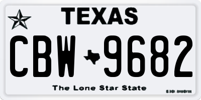 TX license plate CBW9682