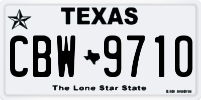 TX license plate CBW9710