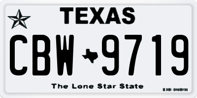 TX license plate CBW9719