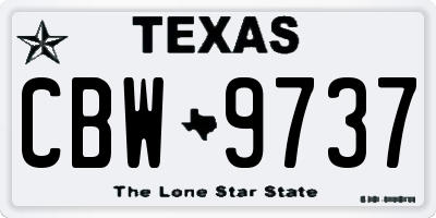 TX license plate CBW9737