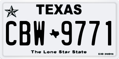 TX license plate CBW9771
