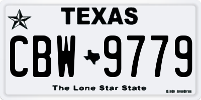 TX license plate CBW9779