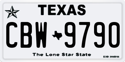 TX license plate CBW9790