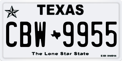 TX license plate CBW9955