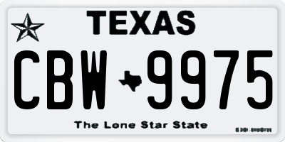 TX license plate CBW9975