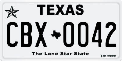 TX license plate CBX0042