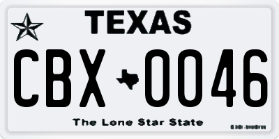 TX license plate CBX0046