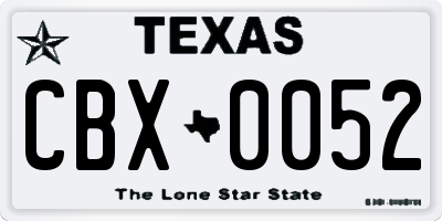 TX license plate CBX0052
