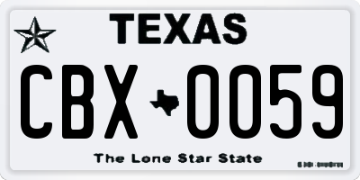TX license plate CBX0059