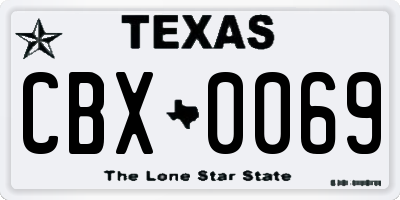 TX license plate CBX0069