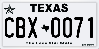 TX license plate CBX0071