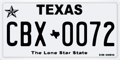TX license plate CBX0072