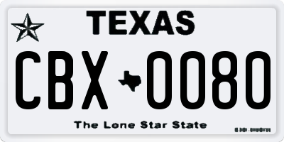 TX license plate CBX0080