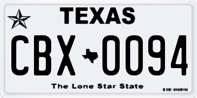 TX license plate CBX0094
