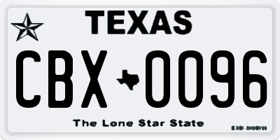 TX license plate CBX0096