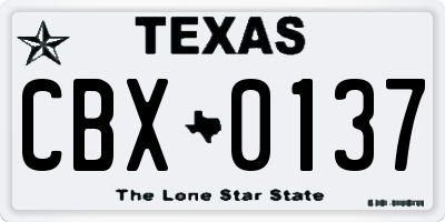 TX license plate CBX0137