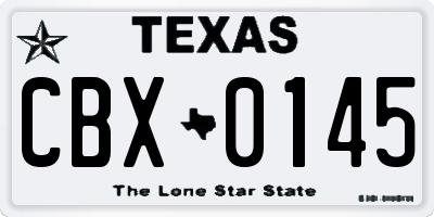 TX license plate CBX0145