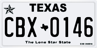 TX license plate CBX0146
