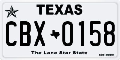 TX license plate CBX0158