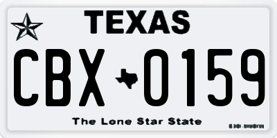 TX license plate CBX0159