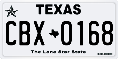 TX license plate CBX0168
