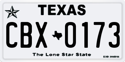 TX license plate CBX0173