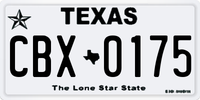 TX license plate CBX0175