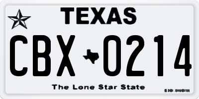 TX license plate CBX0214