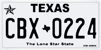 TX license plate CBX0224