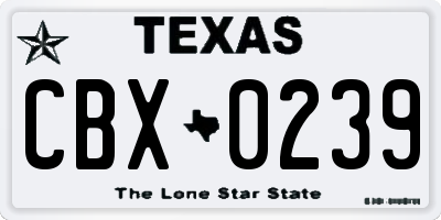 TX license plate CBX0239