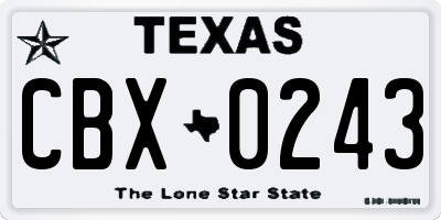 TX license plate CBX0243