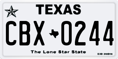 TX license plate CBX0244
