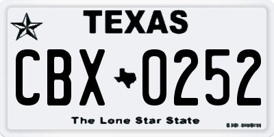 TX license plate CBX0252