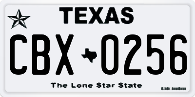 TX license plate CBX0256