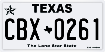 TX license plate CBX0261
