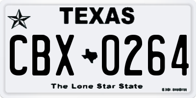 TX license plate CBX0264