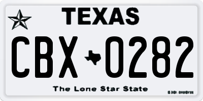 TX license plate CBX0282