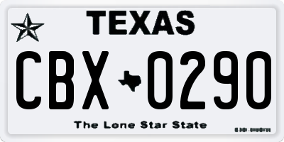 TX license plate CBX0290