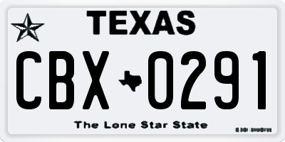 TX license plate CBX0291