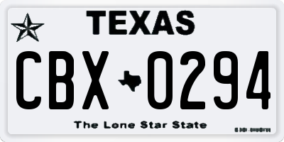 TX license plate CBX0294