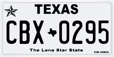 TX license plate CBX0295