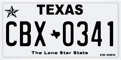 TX license plate CBX0341