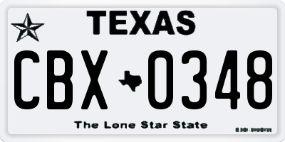 TX license plate CBX0348