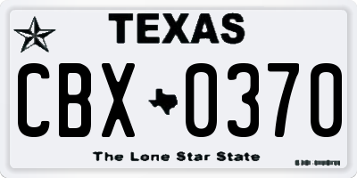 TX license plate CBX0370