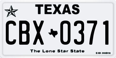 TX license plate CBX0371
