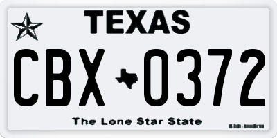 TX license plate CBX0372