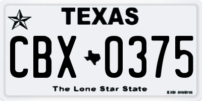 TX license plate CBX0375