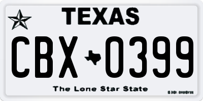 TX license plate CBX0399