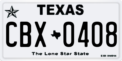 TX license plate CBX0408